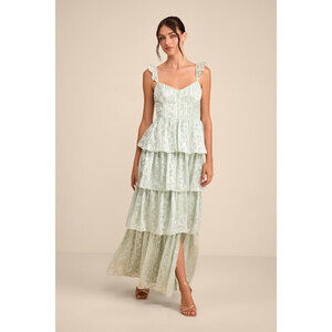 lost in paradise olive green maxi dress Lulu's Lost in Paradise Dress Womans Large Olive Green Strappy Back Maxi Dress
